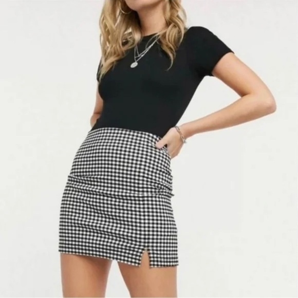 Eyeshadow Gingham plaid mini skirt - Picture 1 of 8